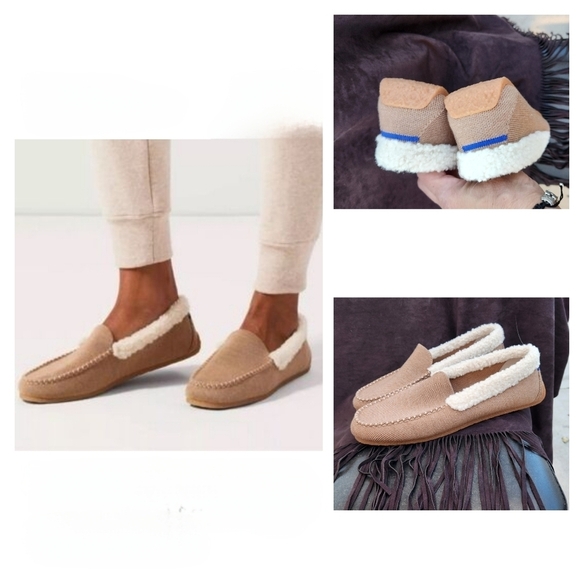 Rothy's The Slipper Birch Tan Wool Blend Knit Moccasins Slippers - Picture 1 of 2